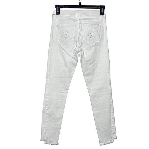 Lilly Pulitzer South Ocean Crop Skinny Jean In Resort White - Raw‎ Hem - Picture 5 of 16